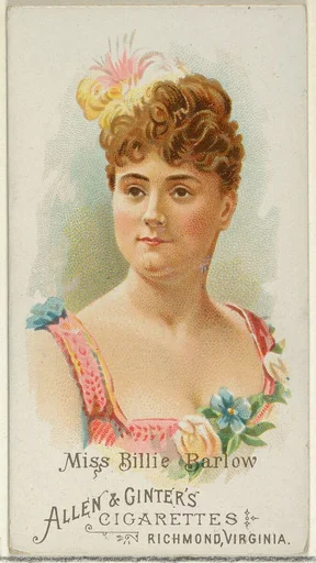 Miss Billie Barlow, from World's Beauties, Series 1 (N26) for Allen & Ginter Cigarettes