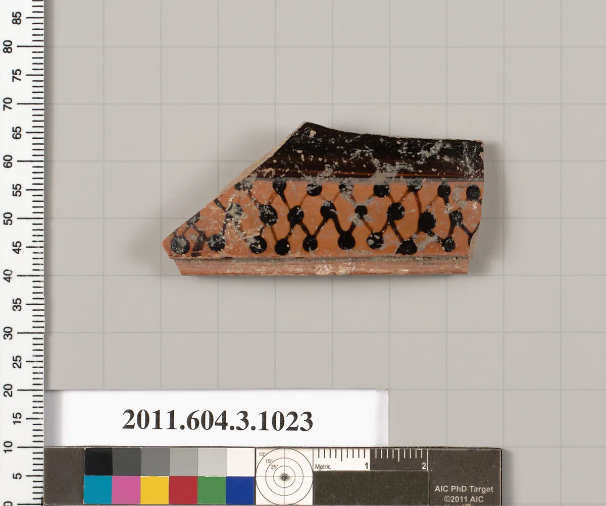Terracotta fragment of a lekanis (covered dish) — Unknown
