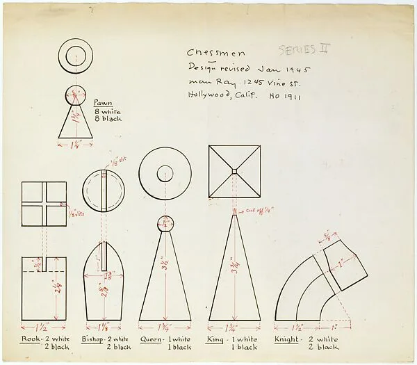 Design for Chess Pieces — Man Ray