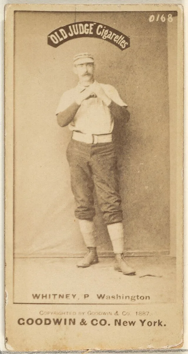 James Evans "Grasshopper Jim" Whitney, Pitcher, Washington Nationals, from the Old Judge series (N172) for Old Judge Cigarettes — Goodwin & Company