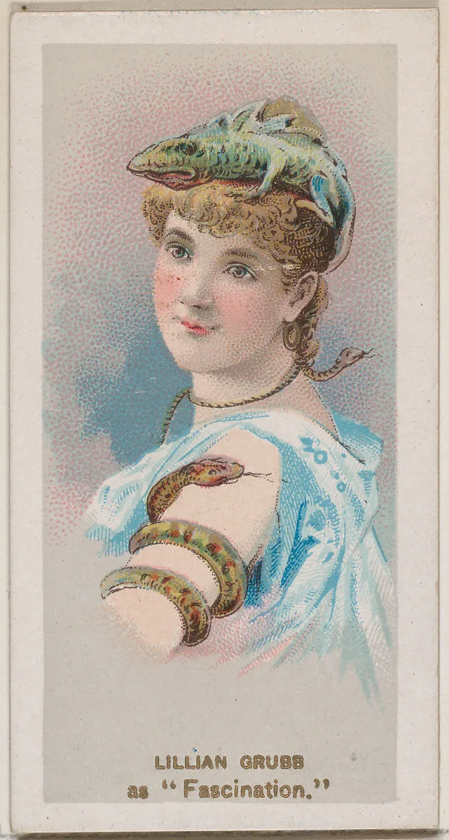 Lillian Grubb as "Fascination," from the series Fancy Dress Ball Costumes (N73) for Duke brand cigarettes — W. Duke, Sons & Co.|Knapp & Company