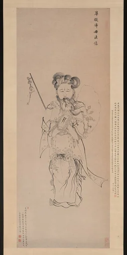明 陳洪綬 準提佛母法像圖 軸|Bodhisattva Guanyin in the Form of the Buddha Mother