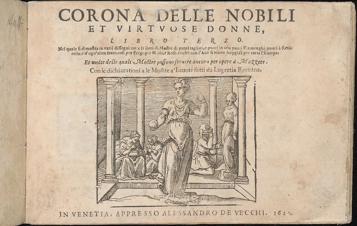 Corona delle Nobile et Virtuose Donne, Libro Terzo, title page (recto) — Alessandro de' Vecchi|Cesare Vecellio