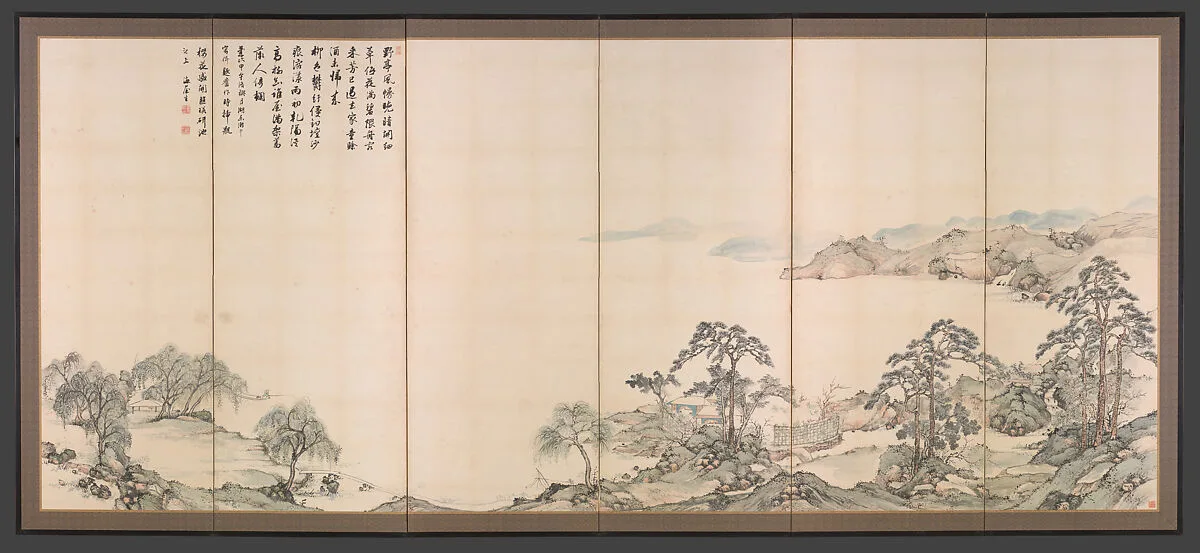 四季琵琶湖図屏風|Lake Biwa in Four Seasons — Nukina Kaioku