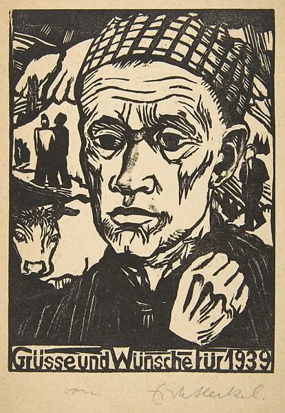 9. Jahresblatt: Sinnender — Erich Heckel