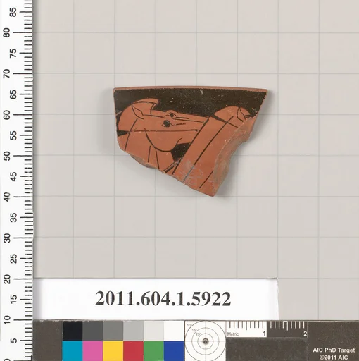 Terracotta rim fragment of a kylix (drinking cup)