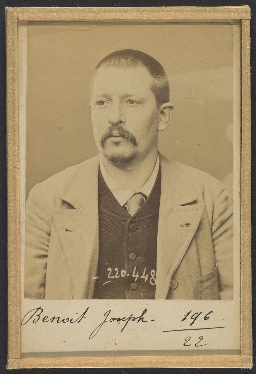 Benoit. Joseph, Alexandre. 33 ans, né le 9/6/61 à Paris XIIIe. Potier d'étain. Anarchiste. 2/7/94. — Alphonse Bertillon