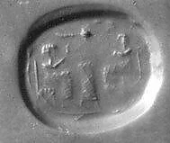 Stamp seal (scaraboid) with cultic banquet scene