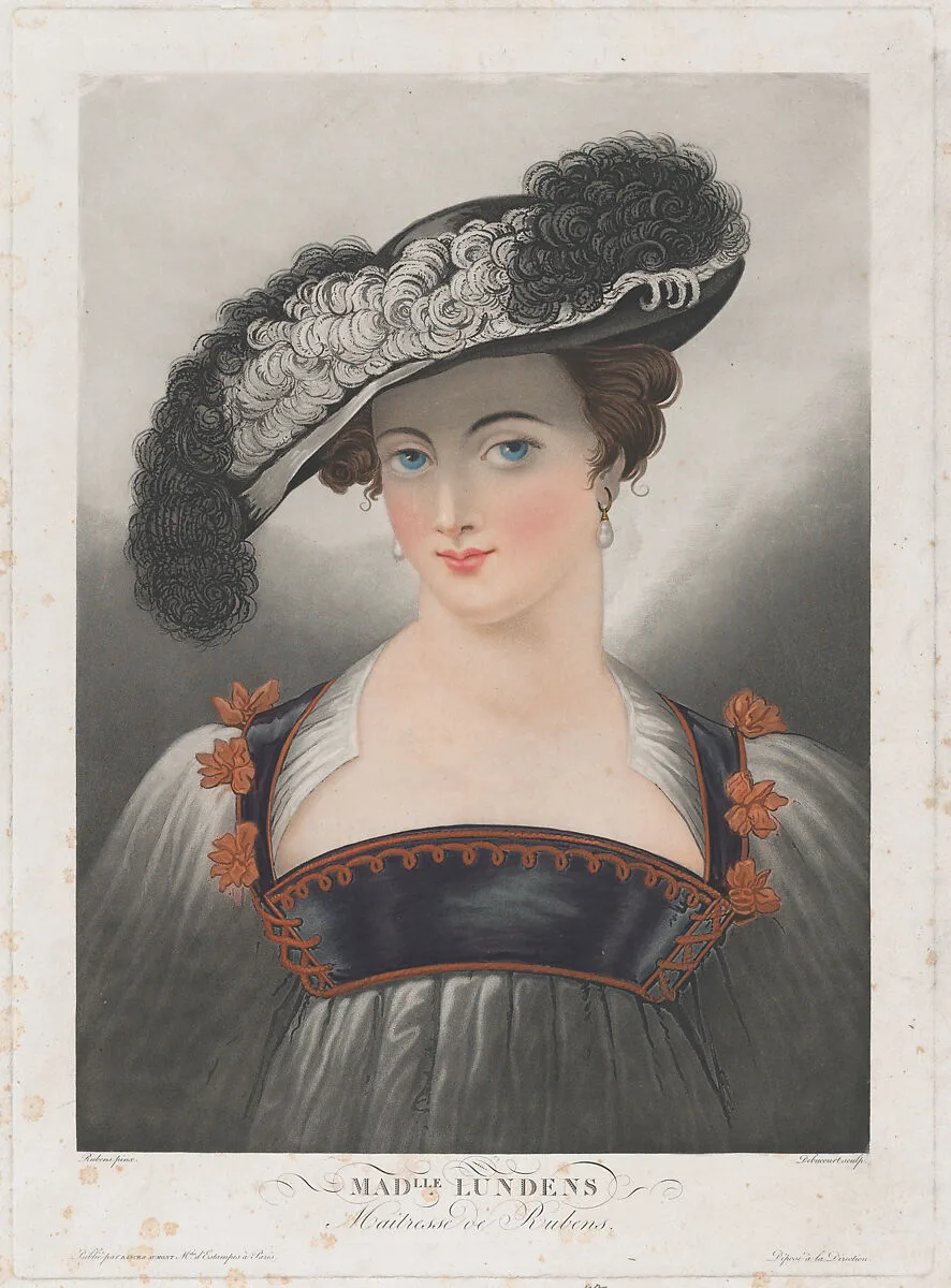 Portrait of Susanna Lunden, wearing wide-brimmed hat with feathers — Aumont|Susanna Lunden|Louis Philibert Debucourt|Peter Paul Rubens