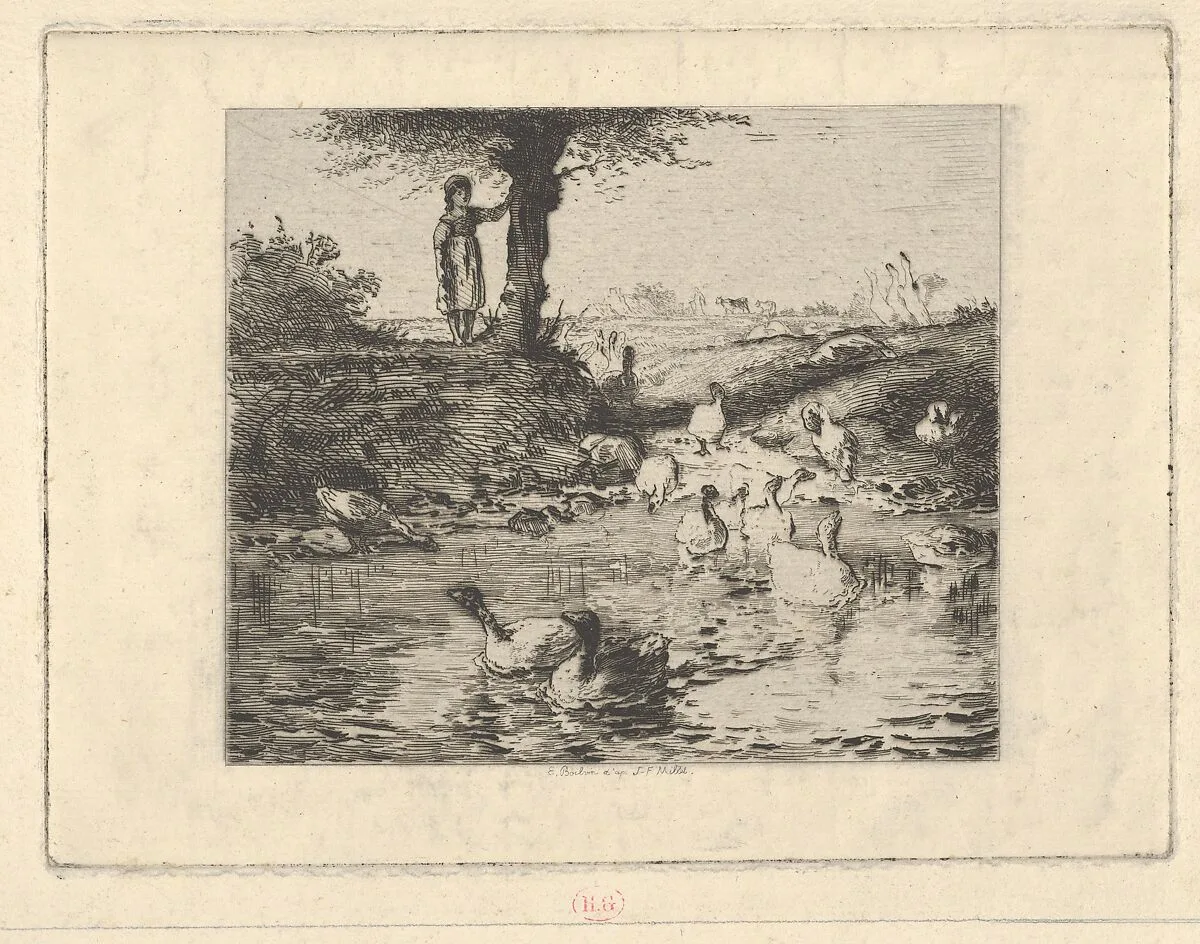 The Guardian of the Geese, after Millet — Jean-François Millet|Emile Boilvin
