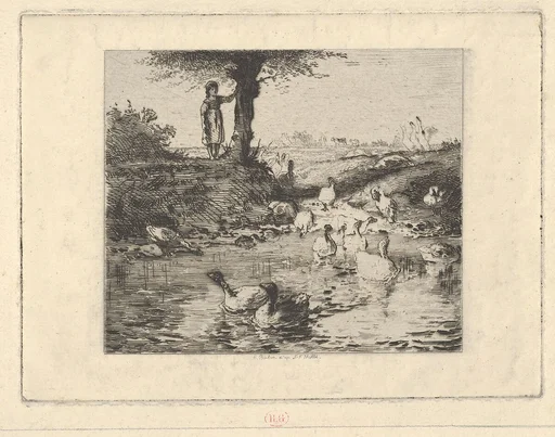 The Guardian of the Geese, after Millet