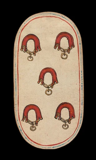 5 of Collars, from The Cloisters Playing Cards