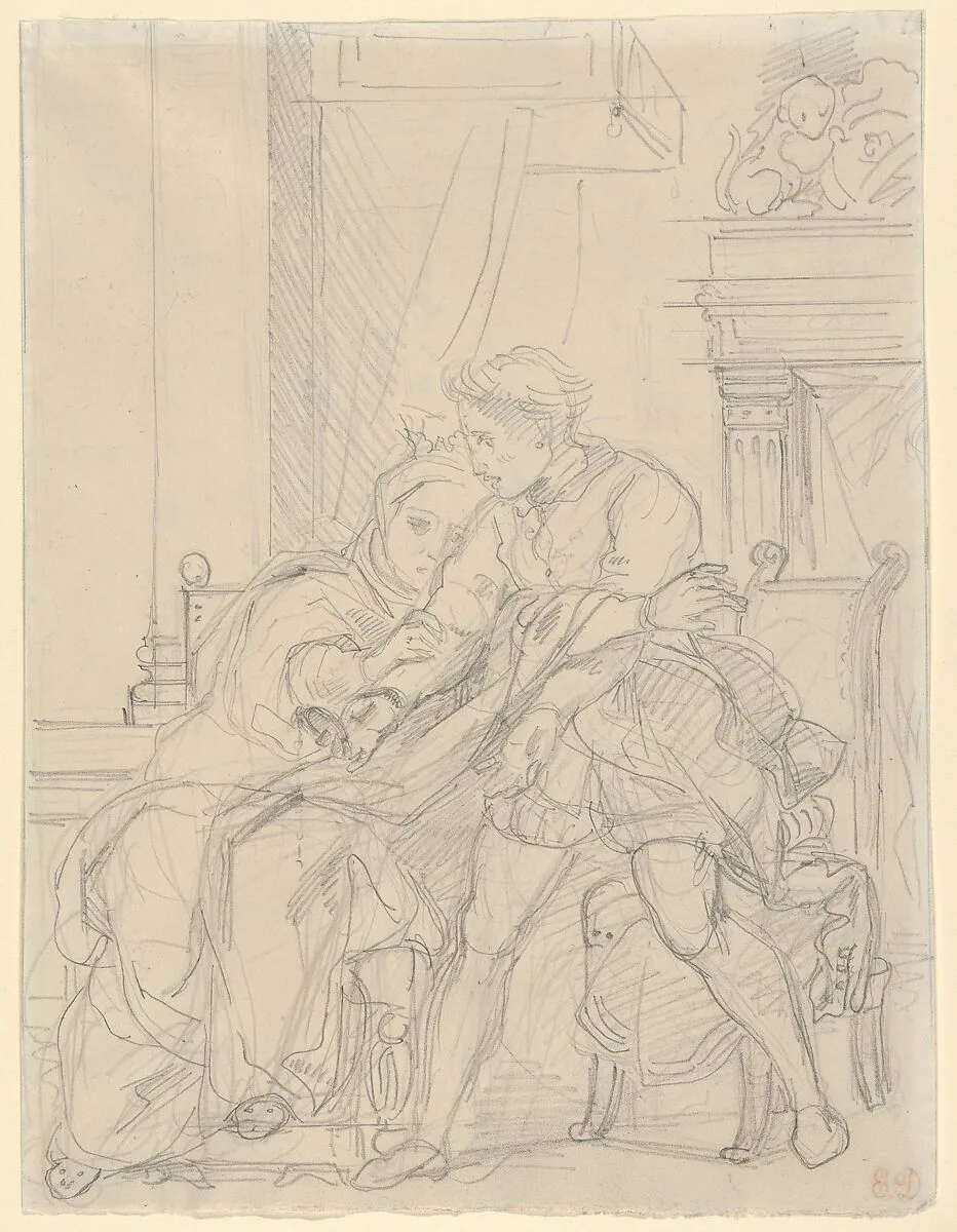 Hamlet Reproaches His Mother — Eugène Delacroix|William Shakespeare
