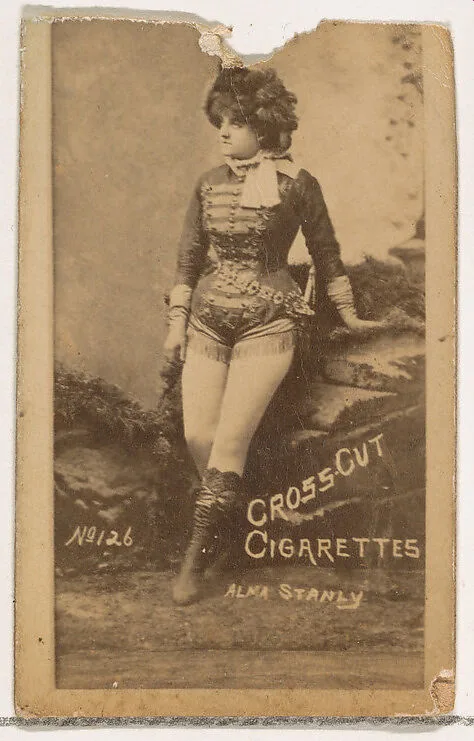 Card Number 126, Alma Stanley, from the Actors and Actresses series (N145-1) issued by Duke Sons & Co. to promote Cross Cut Cigarettes — W. Duke, Sons & Co.