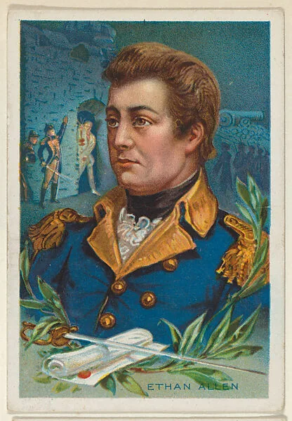 Ethan Allen, from the "Heroes of History" series (T68), issued with Miners Extra Smoking Tobacco, Natural Leaf Scrap, and Royal Bengals Little Cigars — Ethan Allen|Royal Bengals Little Cigars