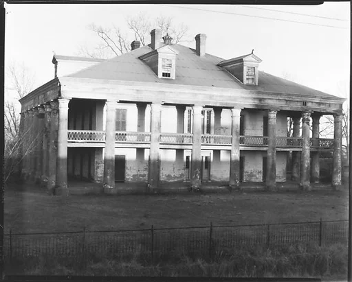 [Shadowed Façade of Uncle Sam Plantation House, St. James Parish, Louisiana]