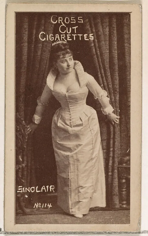 Card Number 114, Sinclair, from the Actors and Actresses series (N145-1) issued by Duke Sons & Co. to promote Cross Cut Cigarettes — W. Duke, Sons & Co.