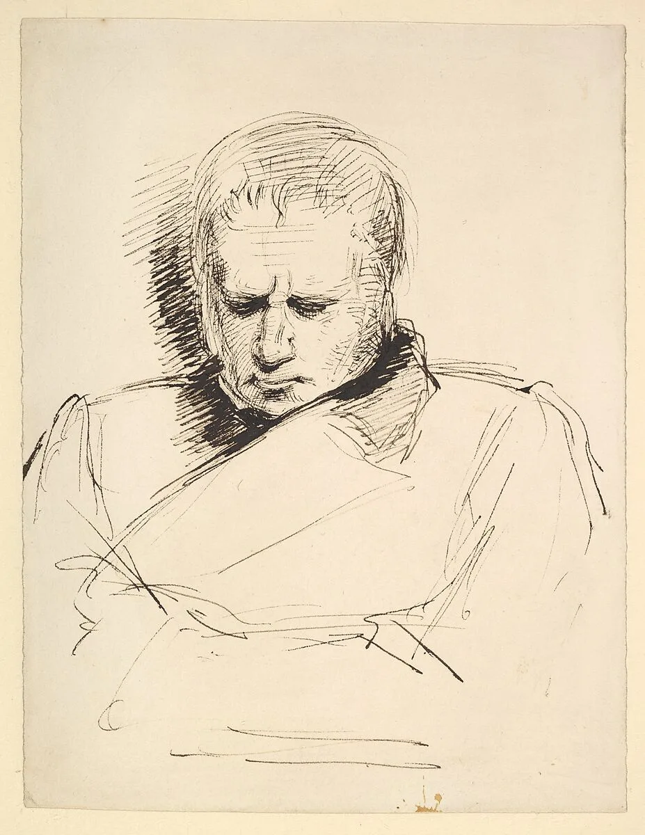 Study of a Man Gazing Down — George Richmond