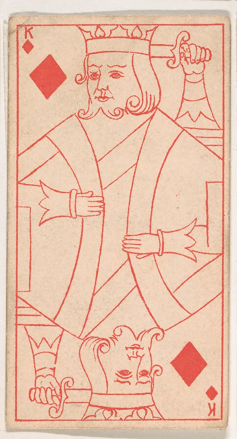 King of Diamonds, from the Transparent Playing Cards series (N220) issued by Kinney Bros. — Kinney Brothers Tobacco Company