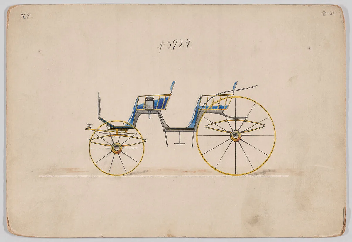 Design for 4 seat Phaeton, no top, no. 3924 — Brewster & Co.|Herman Stahmer