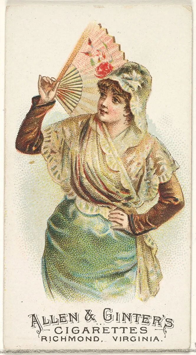 Plate 22, from the Fans of the Period series (N7) for Allen & Ginter Cigarettes Brands — Allen & Ginter|Schumacher & Ettlinger