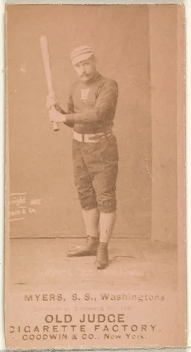 James Albert "Al" Myers, Shortstop, Washington Nationals, from the Old Judge series (N172) for Old Judge Cigarettes