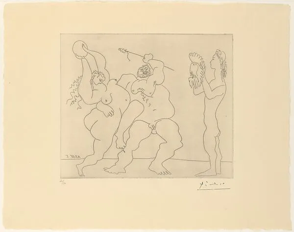 Bacchanal with Young Man in a Mask — Pablo Picasso|Jacques Frélaut|Galerie Louise Leiris