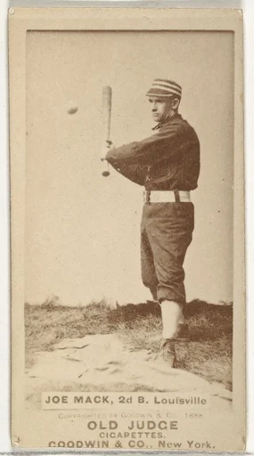 Joseph "Reddy" Mack, 2nd Base, Louisville Colonels, from the Old Judge series (N172) for Old Judge Cigarettes