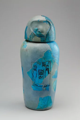 Canopic Jar with human headed lid, Imsety