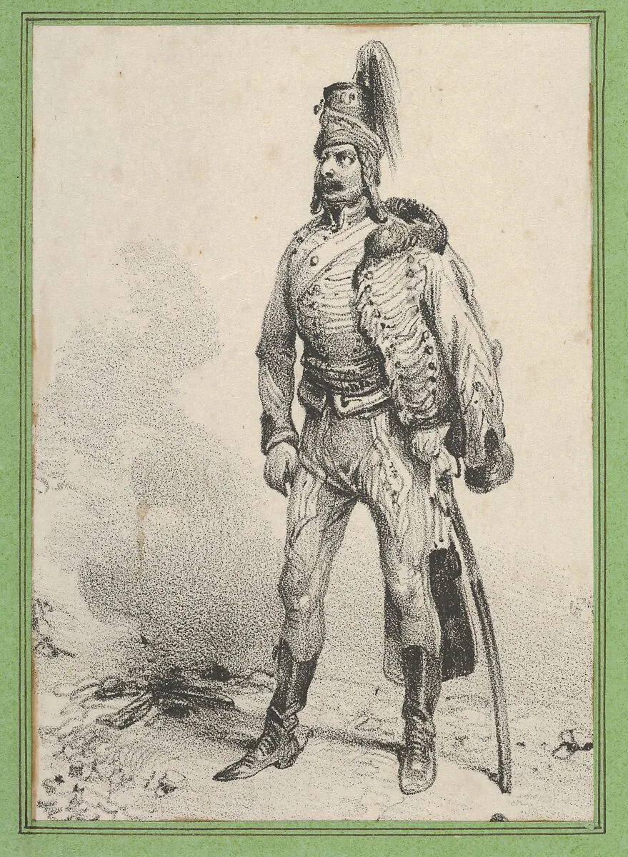 Standing soldier with his jacket on one shoulder — Victor Adam