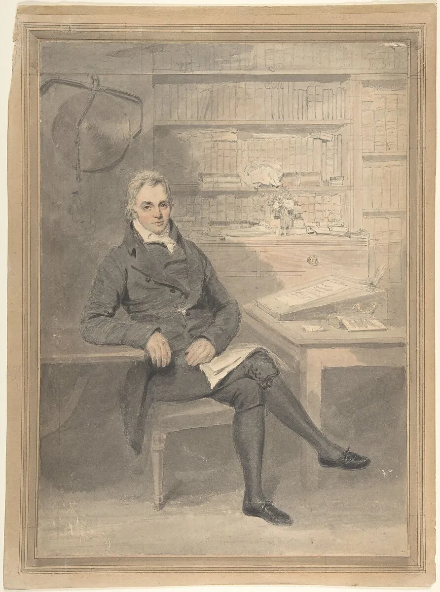 Portrait of a Man, Seated in Front of a Writing Desk — Henry Edridge|Henry Duncombe