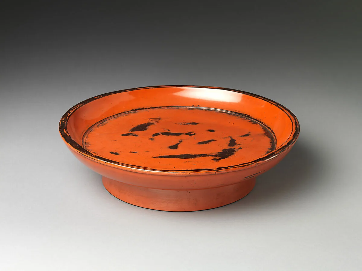 朱漆高盤 (根来塗)|Round Negoro Tray (Kōban) — Unknown