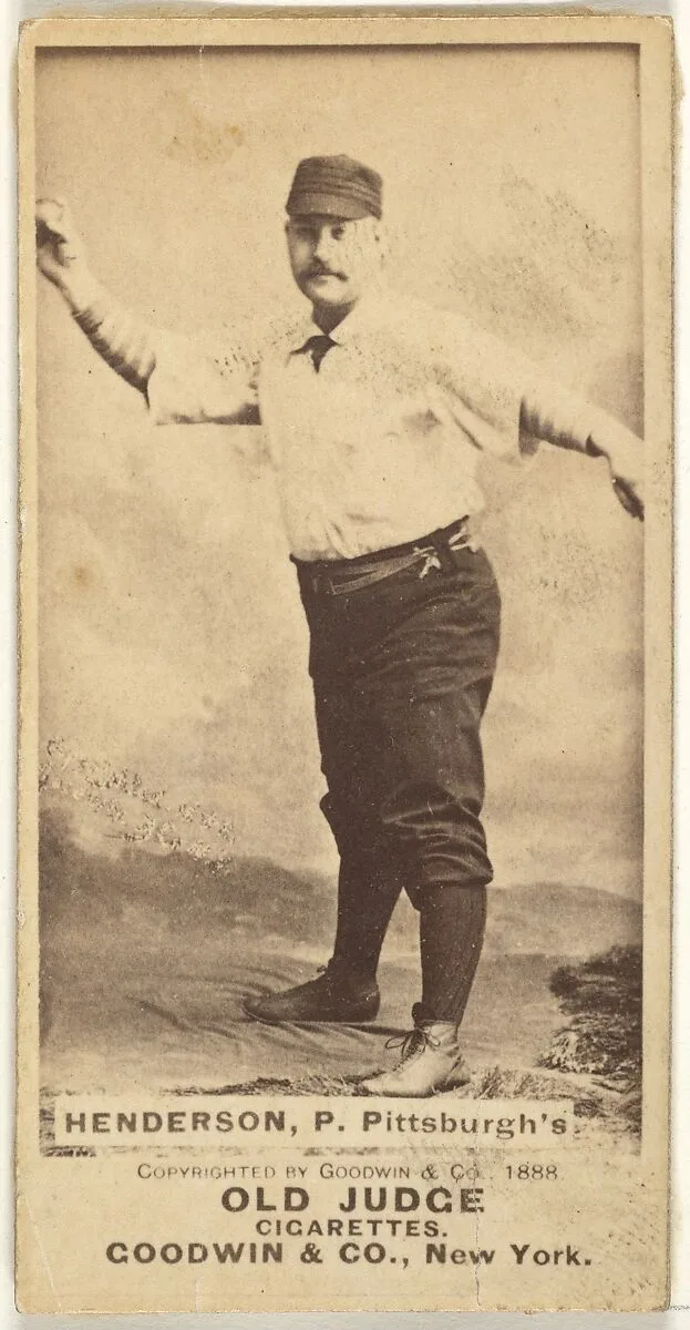 James "Hardie" Harding Henderson, Pitcher, Pittsburgh, from the Old Judge series (N172) for Old Judge Cigarettes — Goodwin & Company