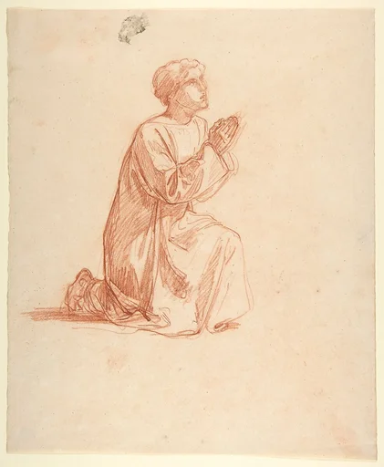Cleric (lower register; study for wall paintings in the Chapel of Saint Remi, Sainte-Clotilde, Paris, 1858)