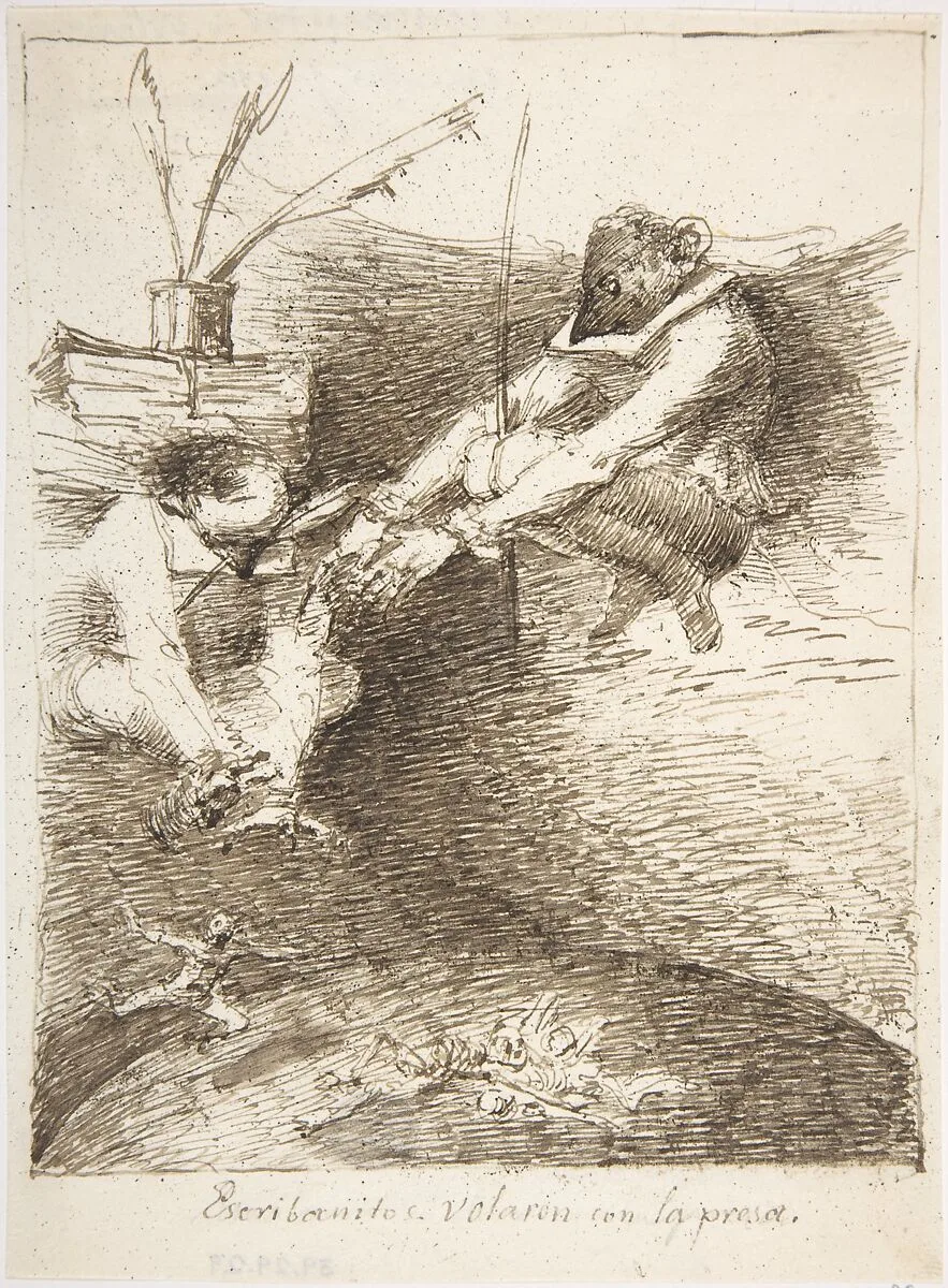 The Notaries Flew of With The Prey ("Escribanitos volaron con la presa") — Leonardo Alenza y Nieto
