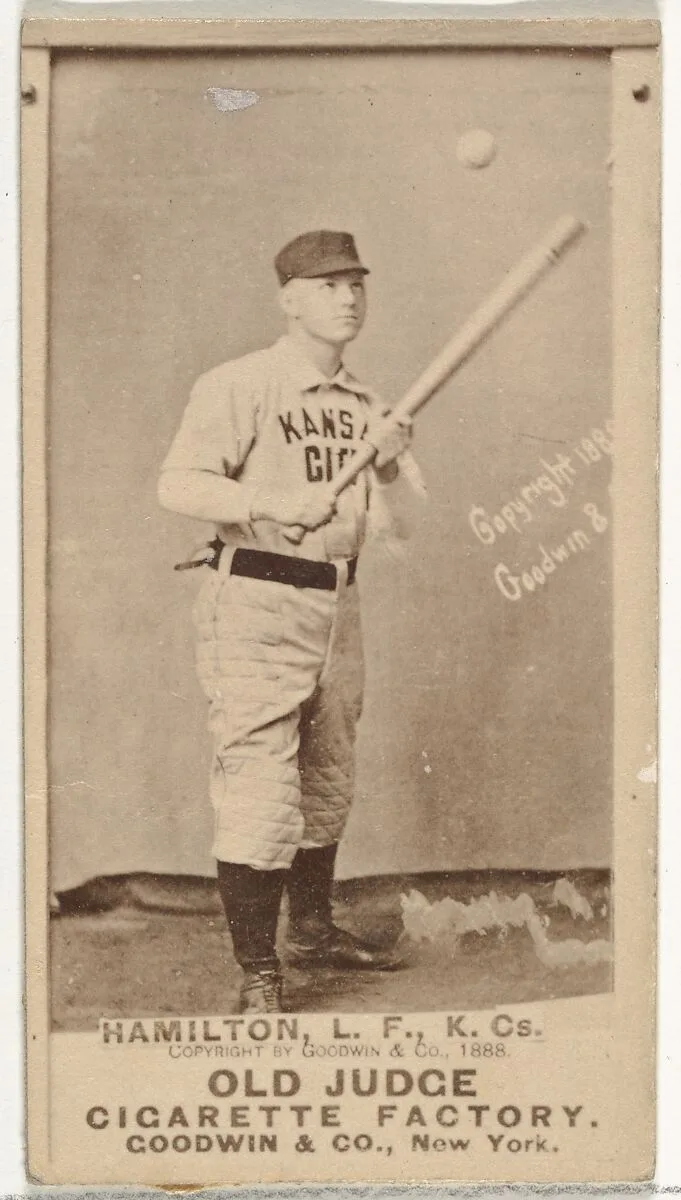 William Robert "Sliding Billy" Hamilton, Left Field, Kansas City Cowboys, from the Old Judge series (N172) for Old Judge Cigarettes — Goodwin & Company