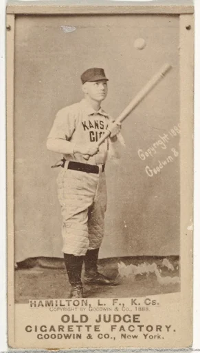 William Robert "Sliding Billy" Hamilton, Left Field, Kansas City Cowboys, from the Old Judge series (N172) for Old Judge Cigarettes