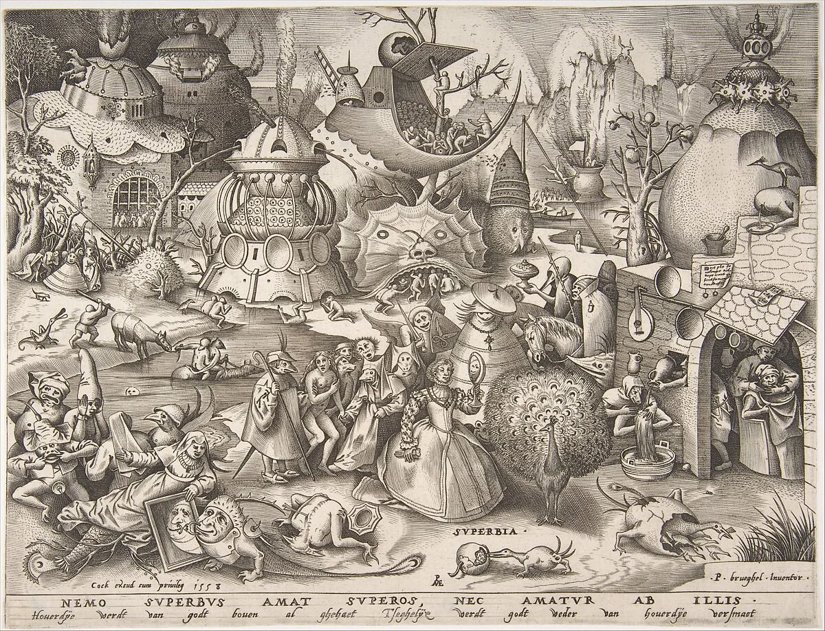 Pride (Superbia), from the series The Seven Deadly Sins — Pieter van der Heyden|Pieter Bruegel the Elder|Hieronymus Cock