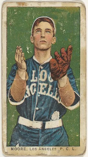 Moore, Los Angeles, Pacific Coast League, from the "Obak Baseball Players" set (T212), issued by the American Tobacco Company to promote Obak Mouthpiece Cigarettes — American Tobacco Company