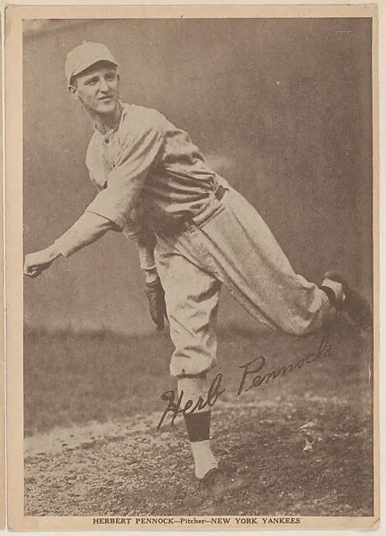 Herbert Pennock, Pitcher, New York Yankees, Baseball trade card (W554) — Unknown