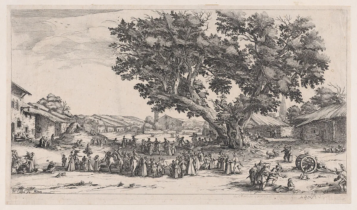 La Fiore de Gondreville pièce appelée aussi La Fête du Village, La Petite Foire, Le Bal Champêtre, Le Jeu de Boules (The Fair at Gondreville also called The Village Festival, The Little Fair, The Country Dance, The Game of Bowls) — Jacques Callot