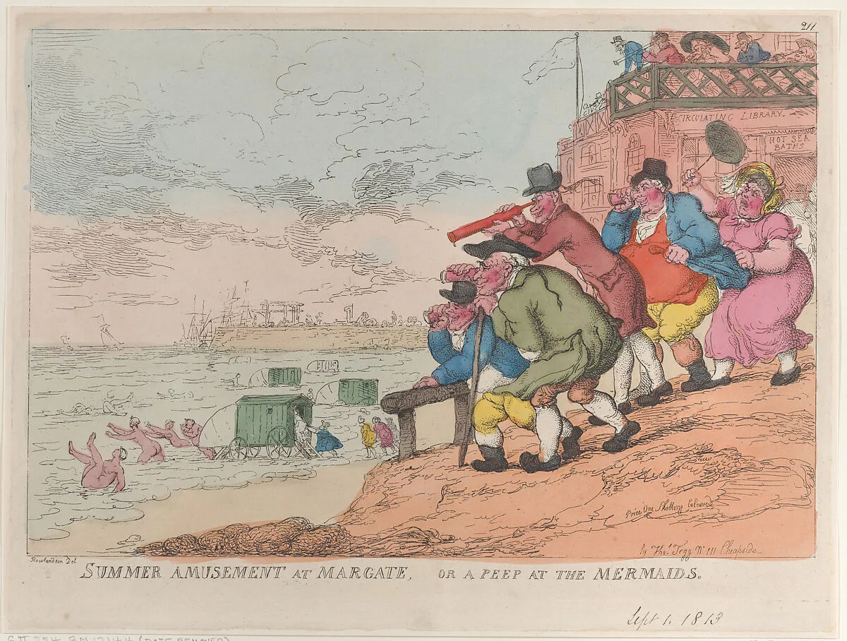 Summer Amusement at Margate, or a Peep at the Mermaids — Thomas Rowlandson|Thomas Tegg