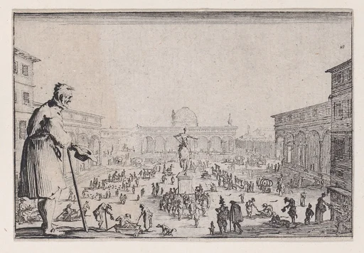 Le Marché de la Place de L'Annonciade a Florence (The Marketplace of L' Annunziata in Florence), from Les Caprices Series A, The Florence Set