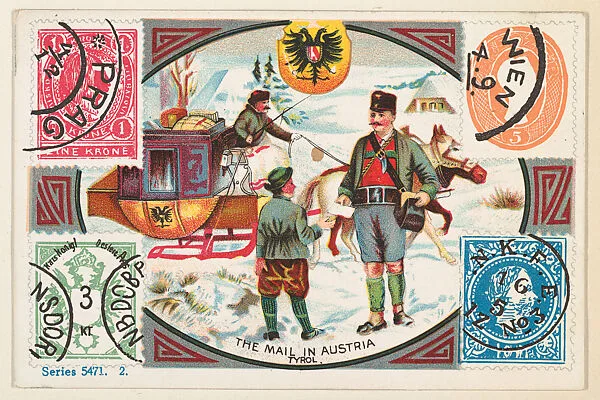 The Mail in Austria, bakery card from the Stamps and Mail Carriers of All Nations series (D73), issued by the Rochester Baking Company — Rochester Baking Company