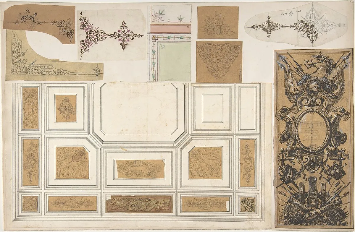 Nine Miscellaneous Designs for the de la Rochejaqulein Family — Jules-Edmond-Charles Lachaise|Eugène-Pierre Gourdet