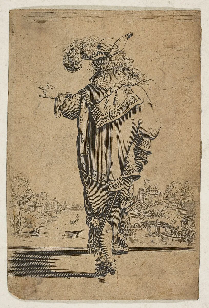 Gentleman Seen from the Back Indicating a Landscape — Anonymous, French, 17th century|Abraham Bosse|Jean de Saint-Igny