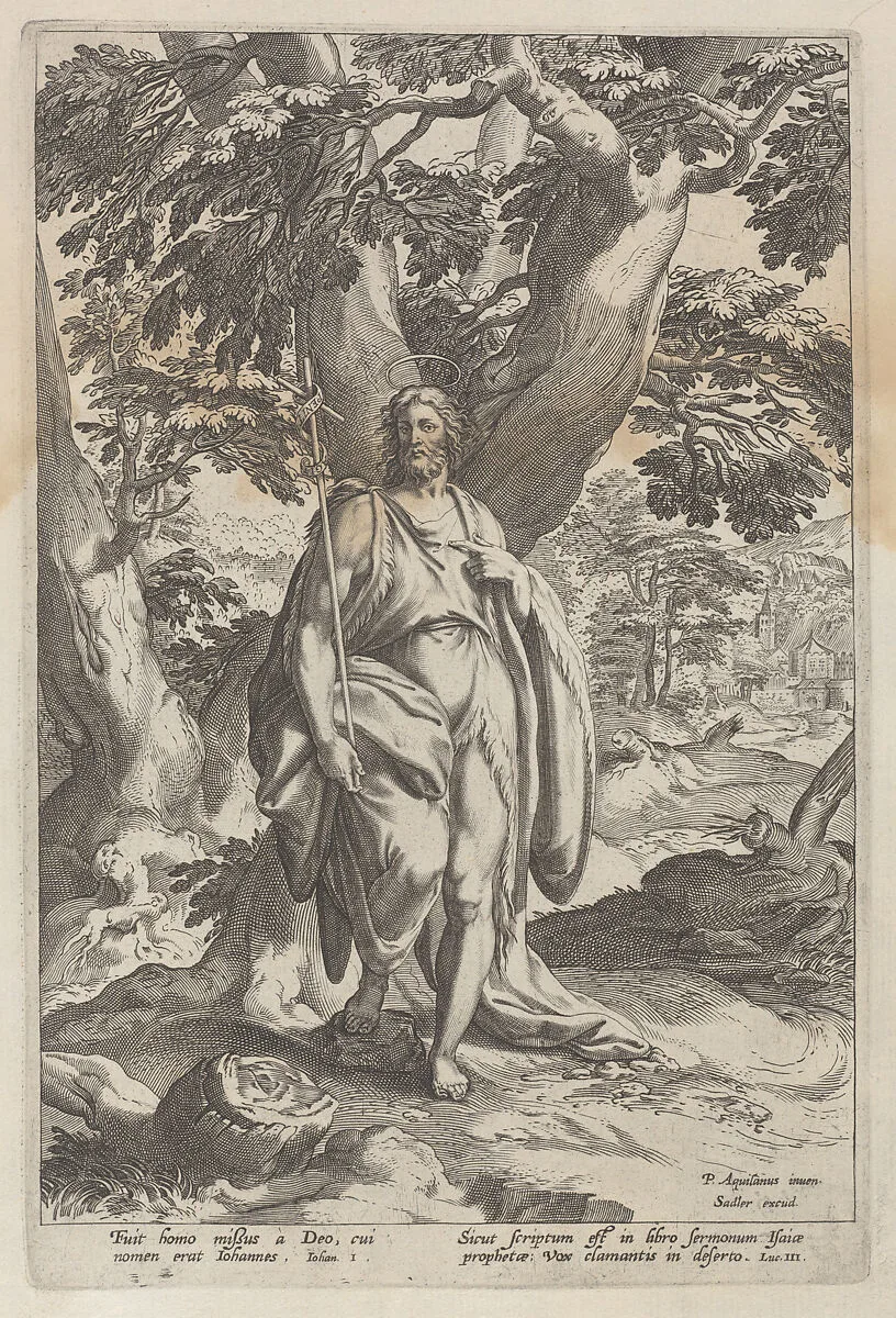Saint John the Baptist in the wilderness — Pompeo dell'Aquila|Sadeler (unspecified member of the Sadeler family)|Anonymous