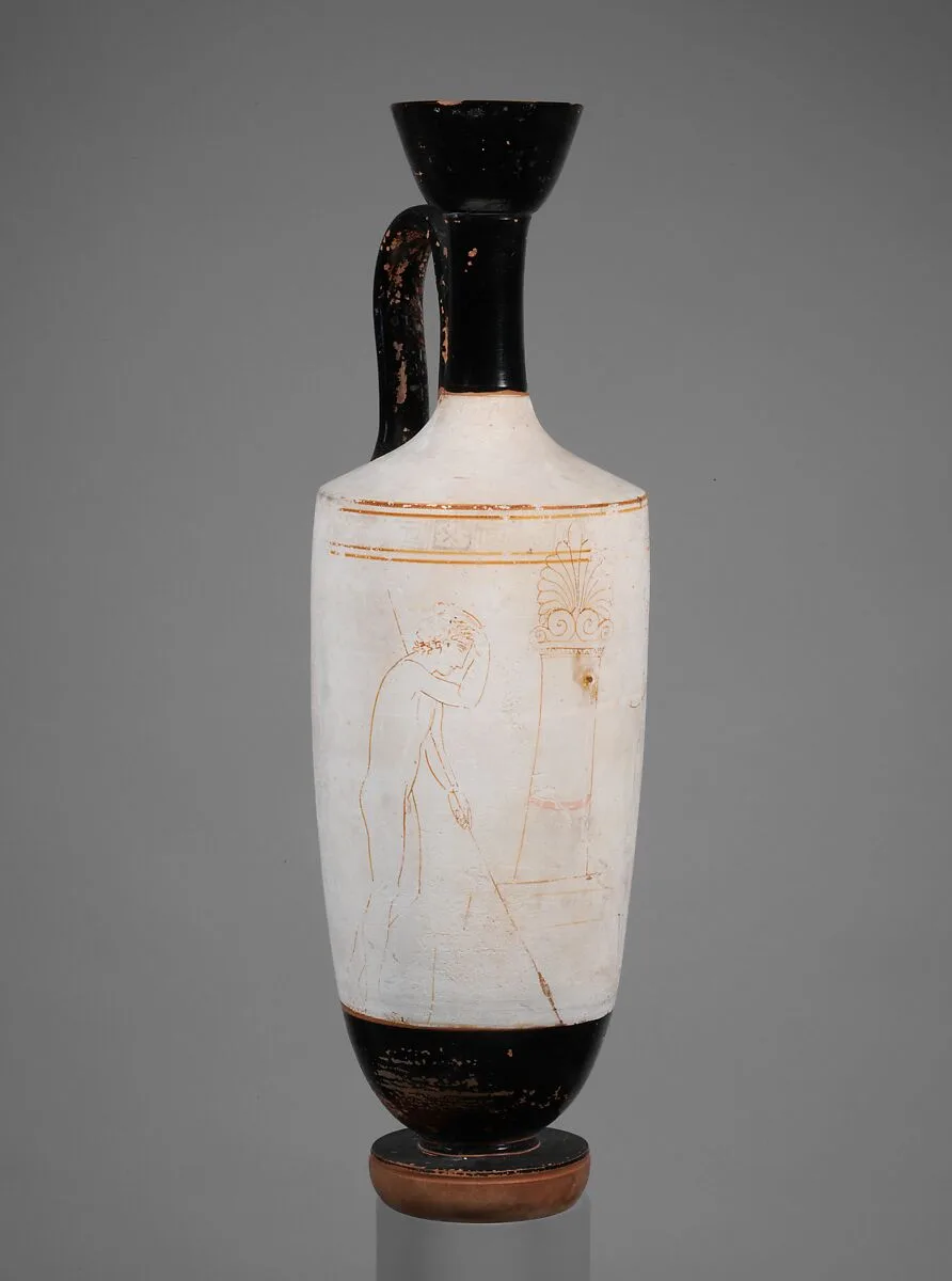 Terracotta lekythos (oil flask) — Unknown