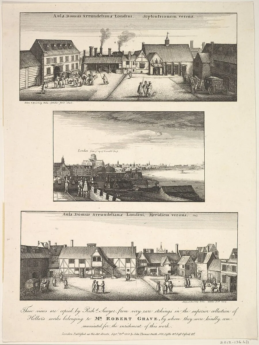 Two Views of Arundel House and London and the Thames as seen from the roof of Arundel House in 1646 — Wenceslaus Hollar|John Thomas 'Antiquity' Smith|Richard Sayer