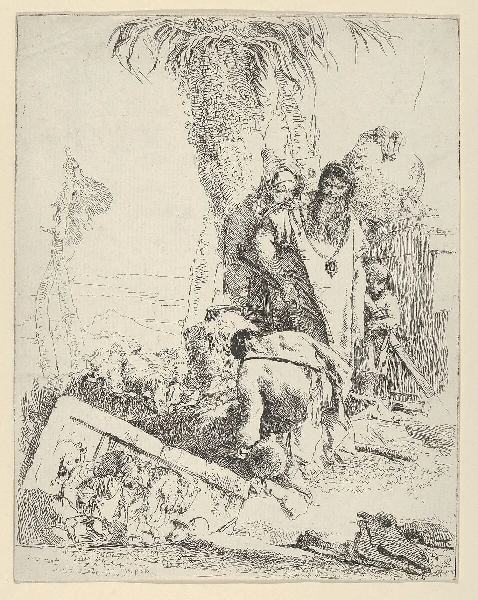 Shepherd with Two Magicians, from the Scherzi — Giovanni Battista Tiepolo